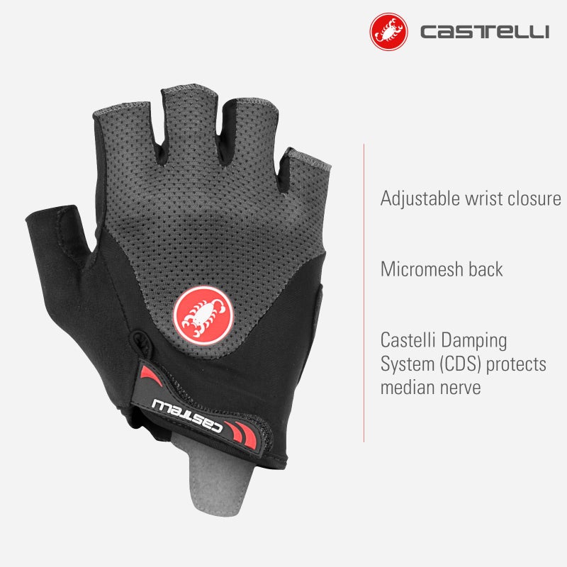 Castelli قفاز كاستيلي للرجال أرينبرغ جيل 2 لركوب الدراجات على الطرق والحصى - رمادي داكن - كبير - Image 2